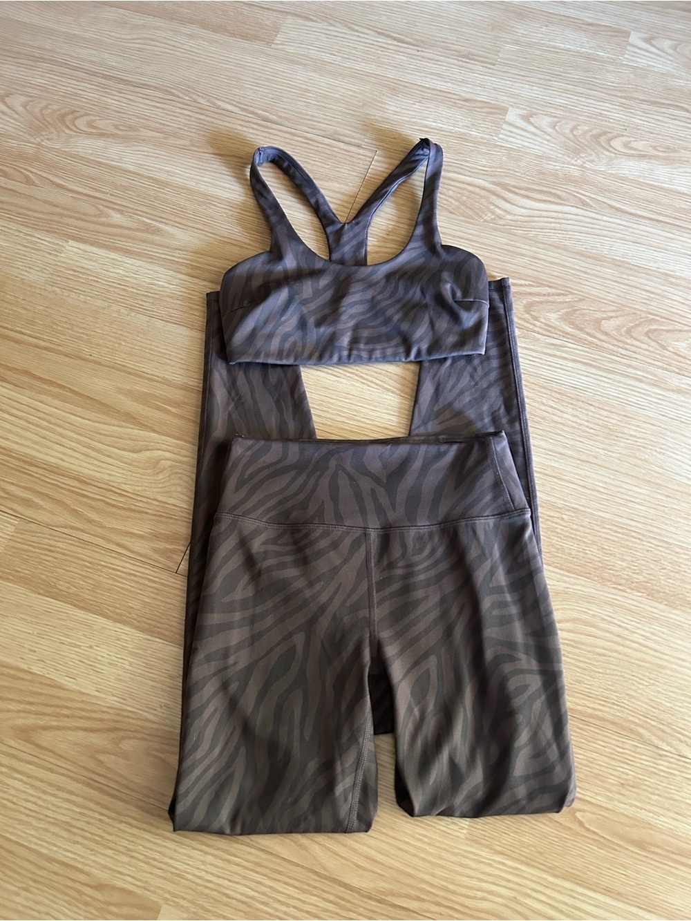 all in motion Animal Print Brown Sports Bra Leggings Set XS